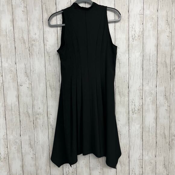 De Philo Black Sleeveless V Neck Flowy Pockets Basic Fairy Goth Witchy Dress - Picture 2 of 10